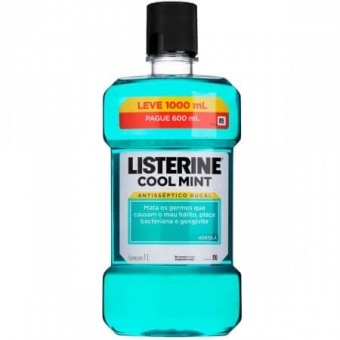 Antisséptico Bucal Listerine Cool Mint Leve 1000ml Pague 600ml