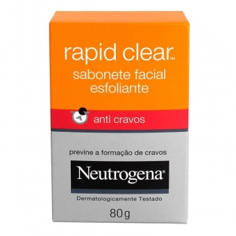 Neutrogena Rapid Clear Sabonete Facial Esfoliante Anti-Cravos com 80 Gramas