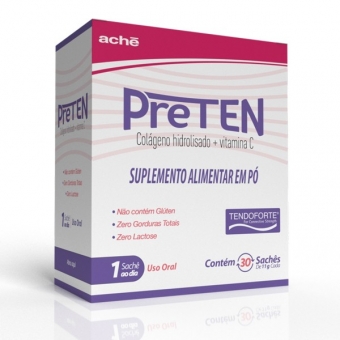 Suplemento Alimentar Em Pó Preten Colágeno e Vitamina C/30 Sachês - Ache