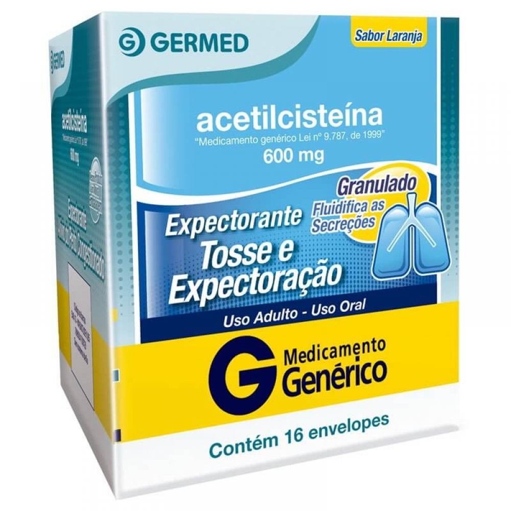 Acetilcisteína 600 mg (120mg/g) com 16 Envelopes - Germed - Genérico - Padrão