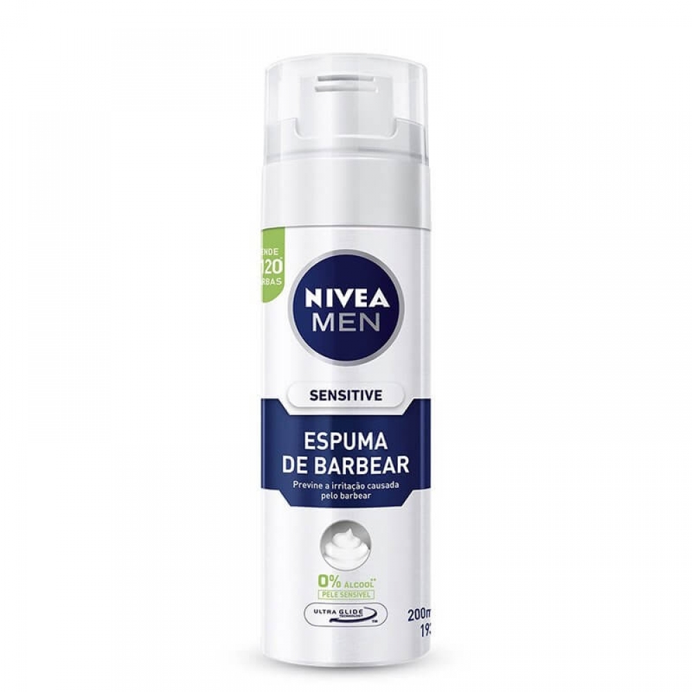 Espuma de Barbear Nivea Men Sensitive com 200ml - Padrão